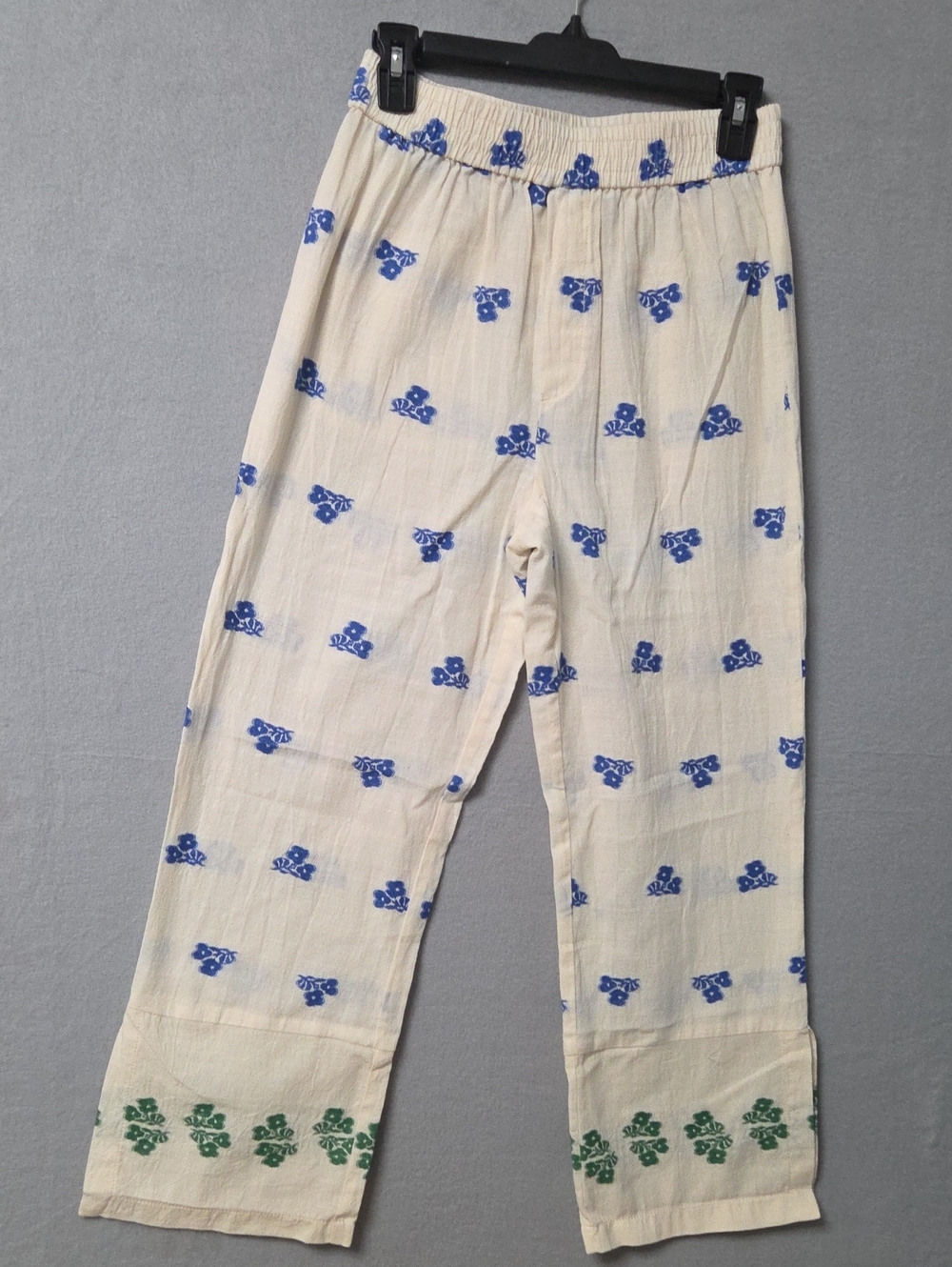 Zara Floral Print Wide Leg Linen Blend Culotte Pants Boho Size S.